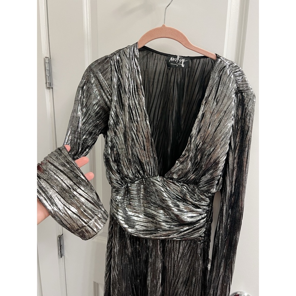 Sexy glam silver party dress! Nasty Gal